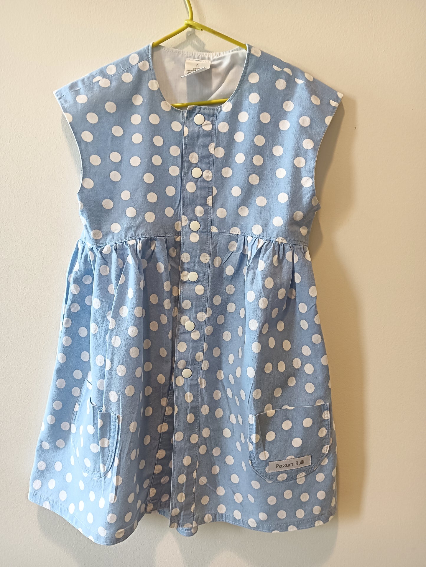Possum Built Blue spot dress