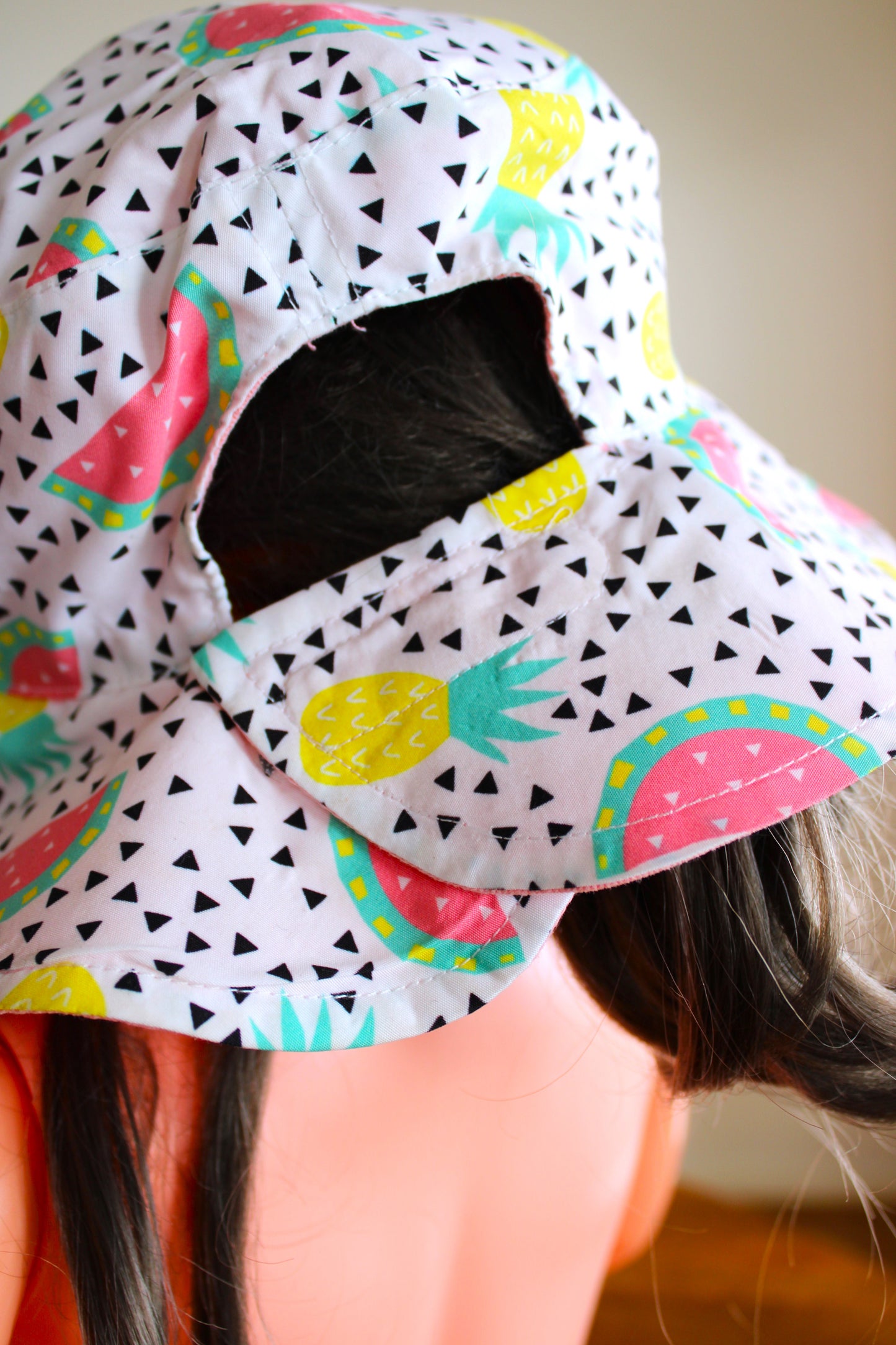 Tutti-Fruiti pattern girl's sun hat
