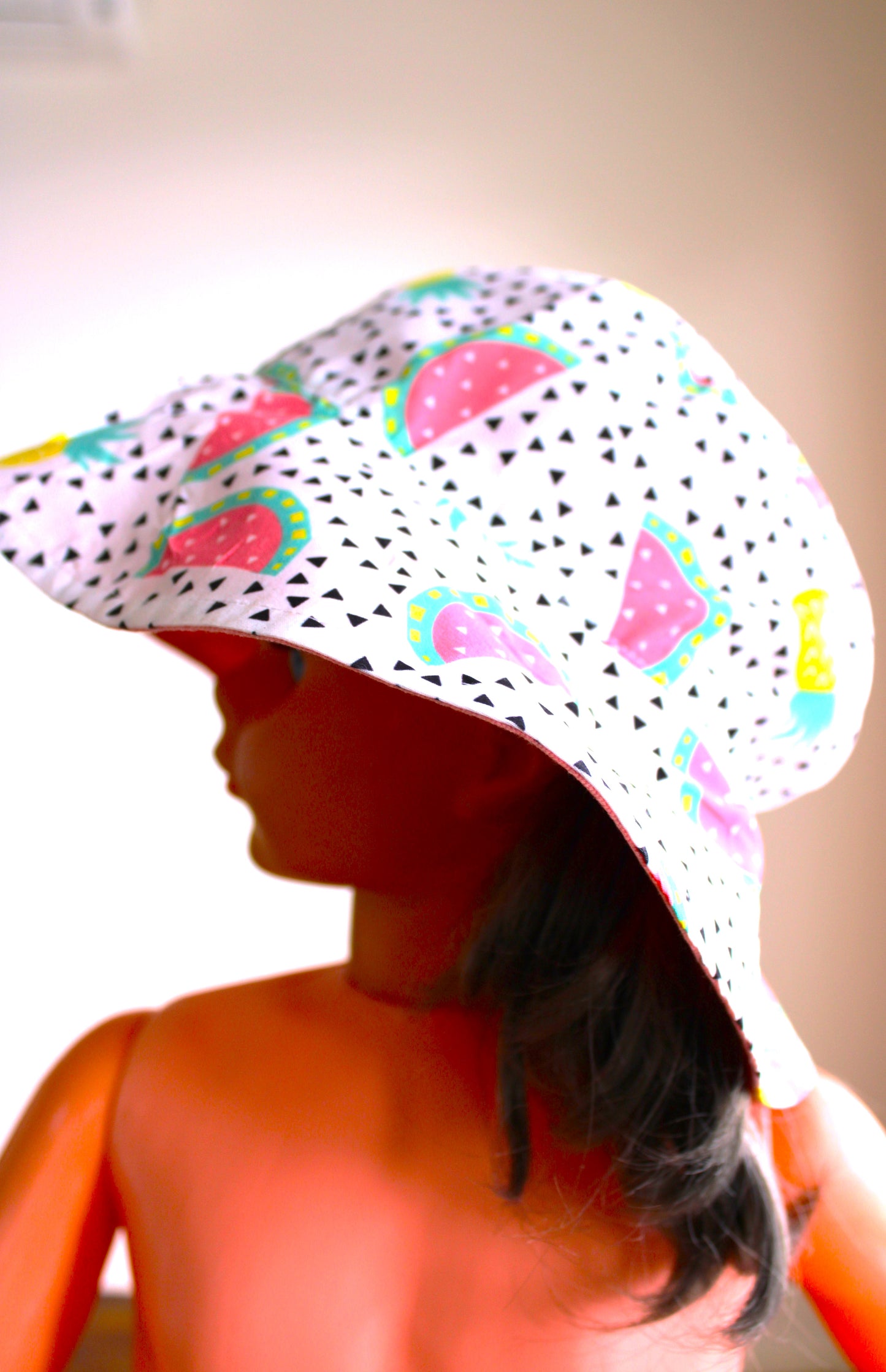 Tutti-Fruiti pattern girl's sun hat