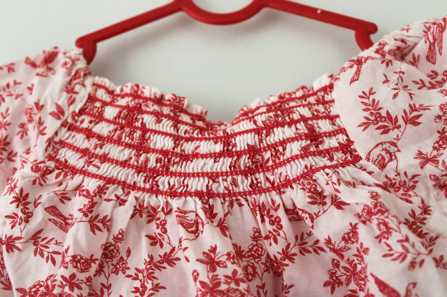 Pure Baby red floral smocked dress