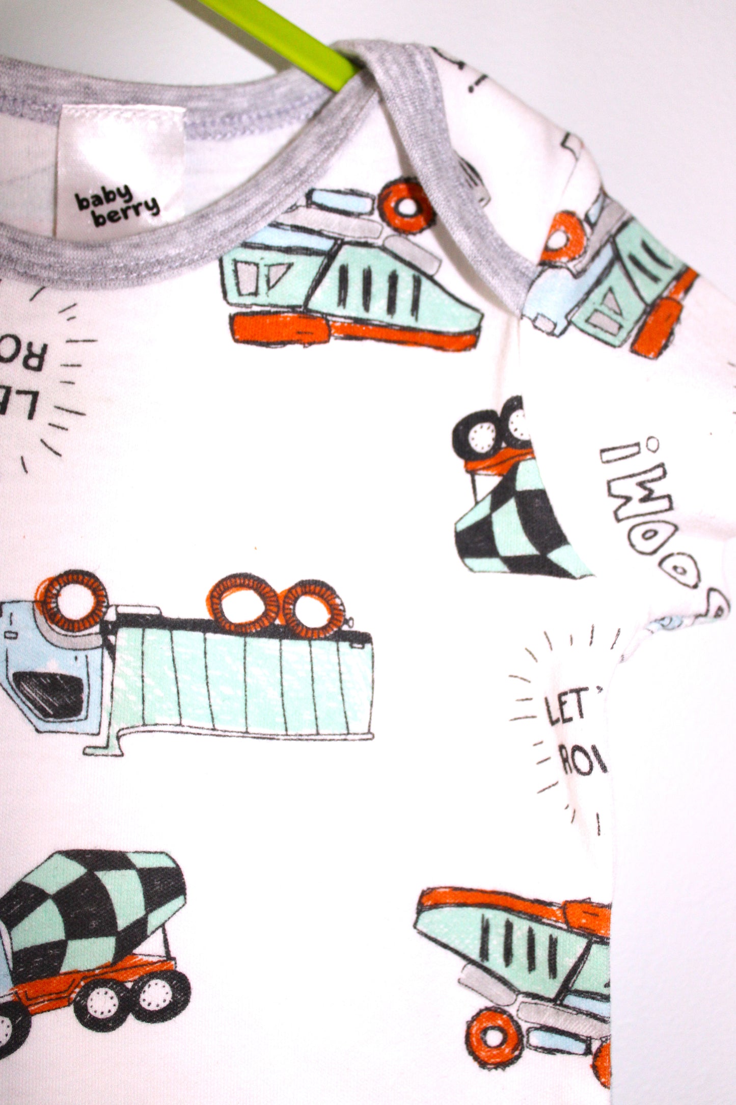 Baby Berry Truck patterned romper