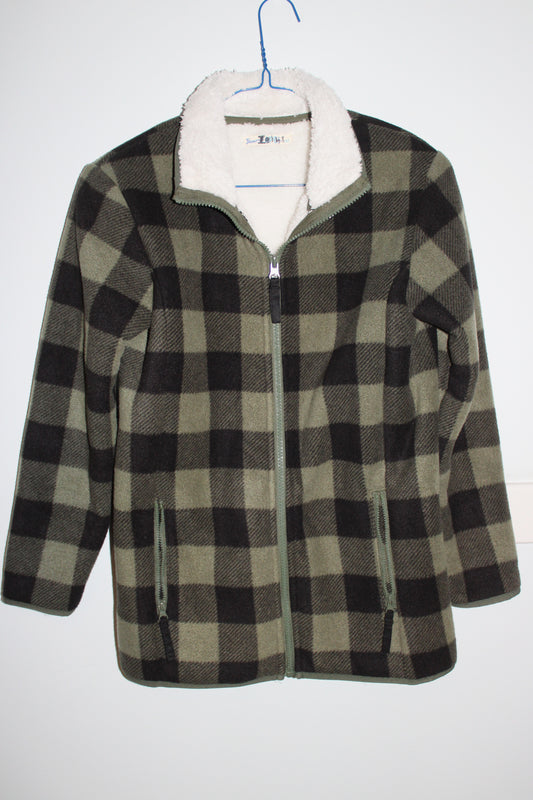 Check pattern Boy's fleece lined Jacket
