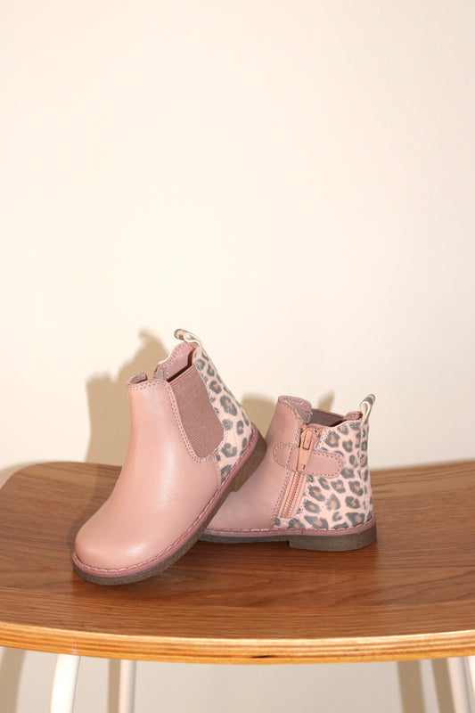 Clarks Baby's pink/leopard print boots