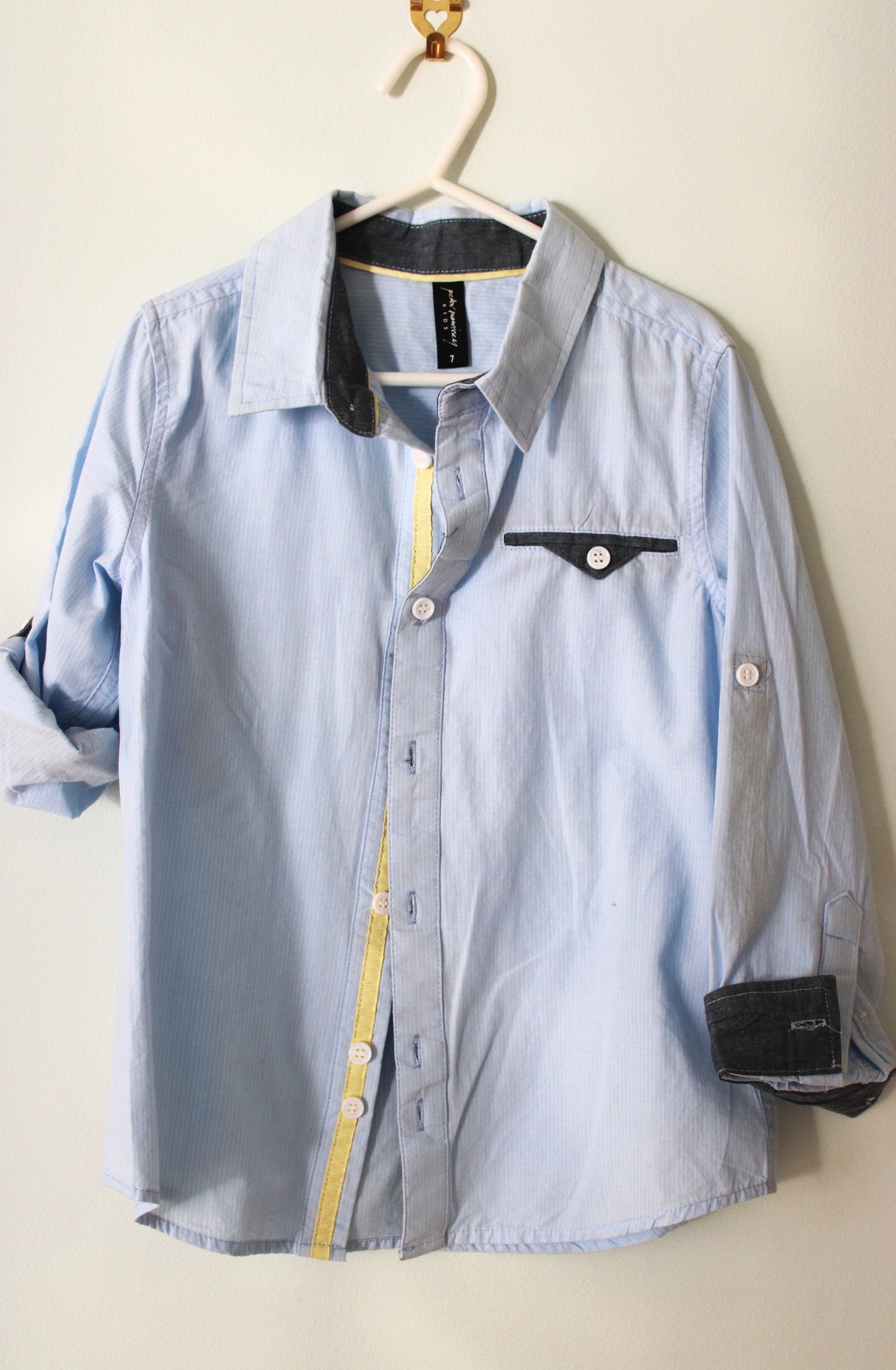 Morrissy Boy's blue/white stripe Shirt