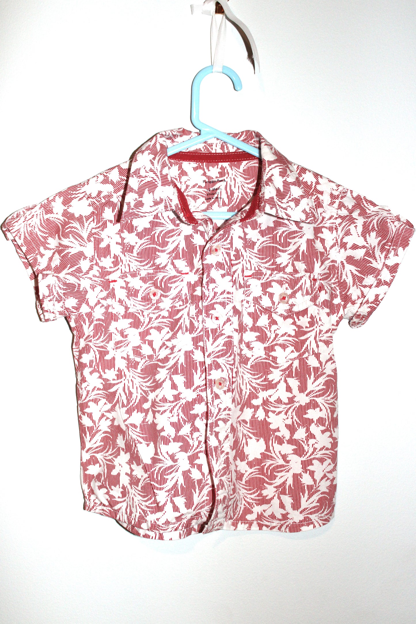 Pumpkin Patch boys red/white patterned shirt