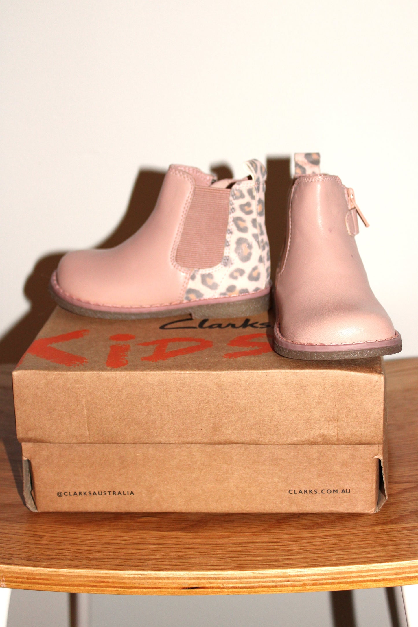 Clarks Baby's pink/leopard print boots