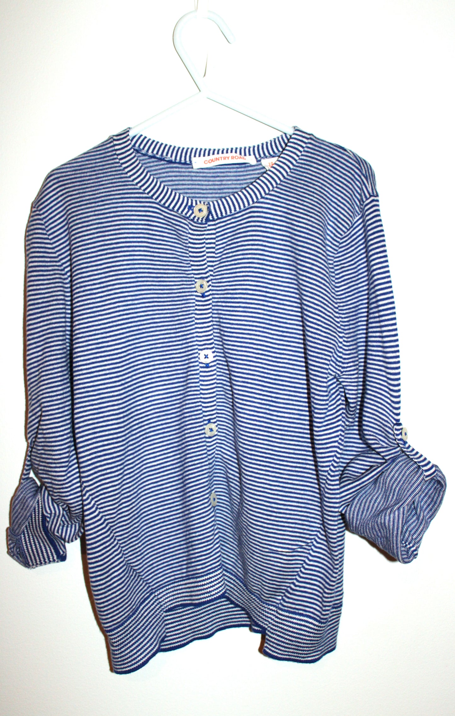 Country Road navy/white striped cardigan