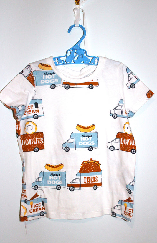 Seed boy's food truck patterned T-shirt