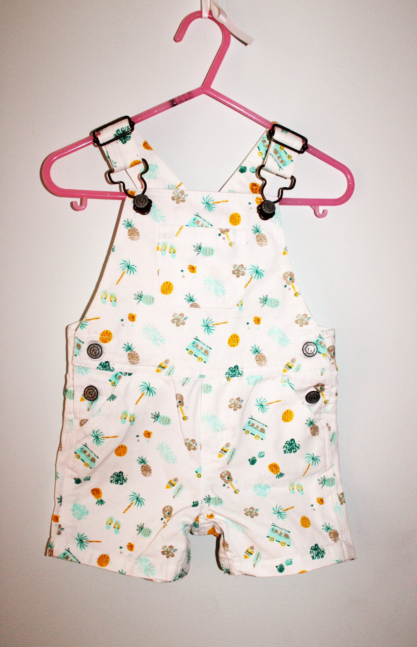 French Natalys tropical print overalls