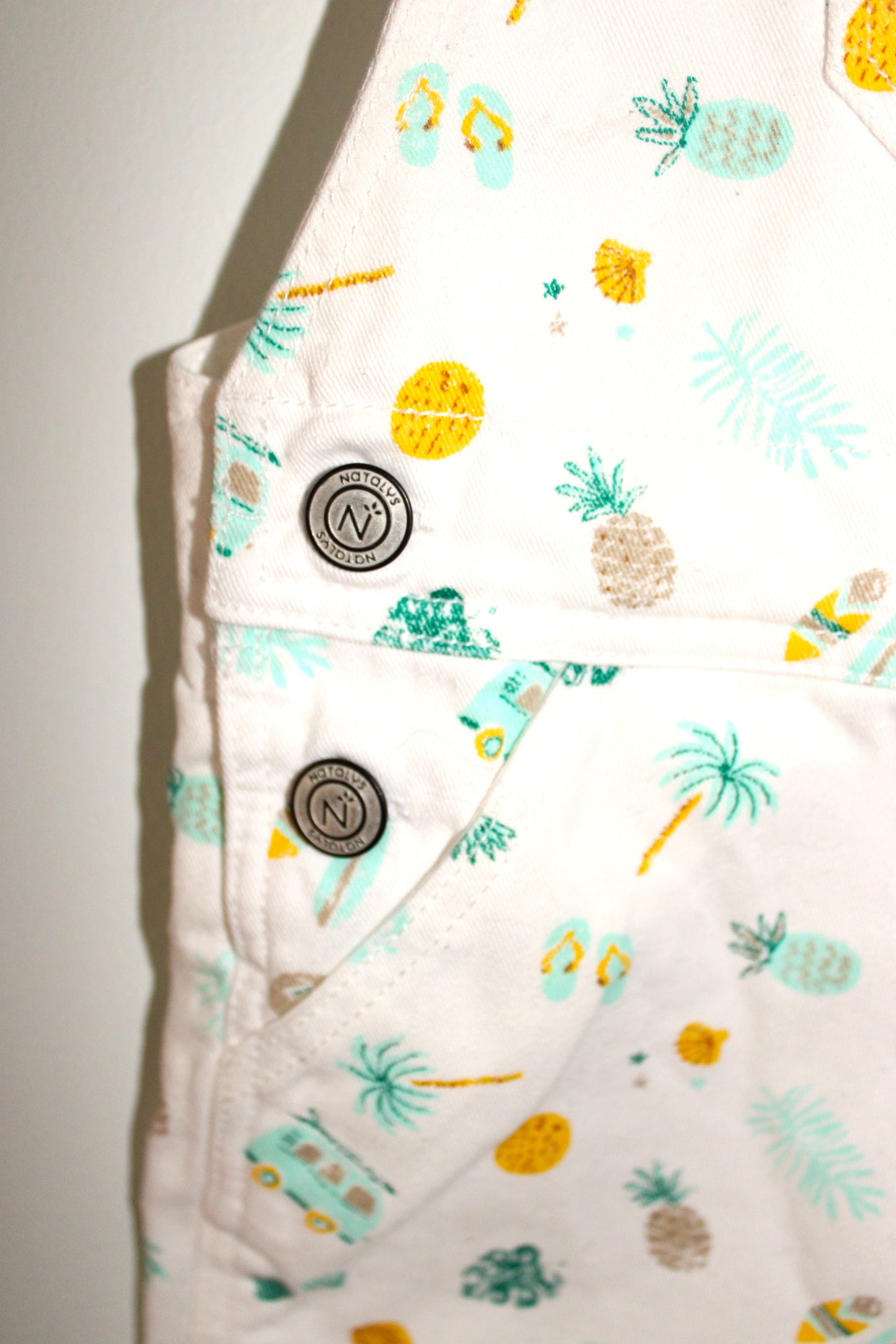 French Natalys tropical print overalls