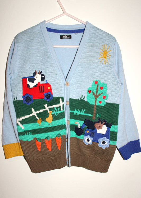 Next Boys farmyard motif cardigan