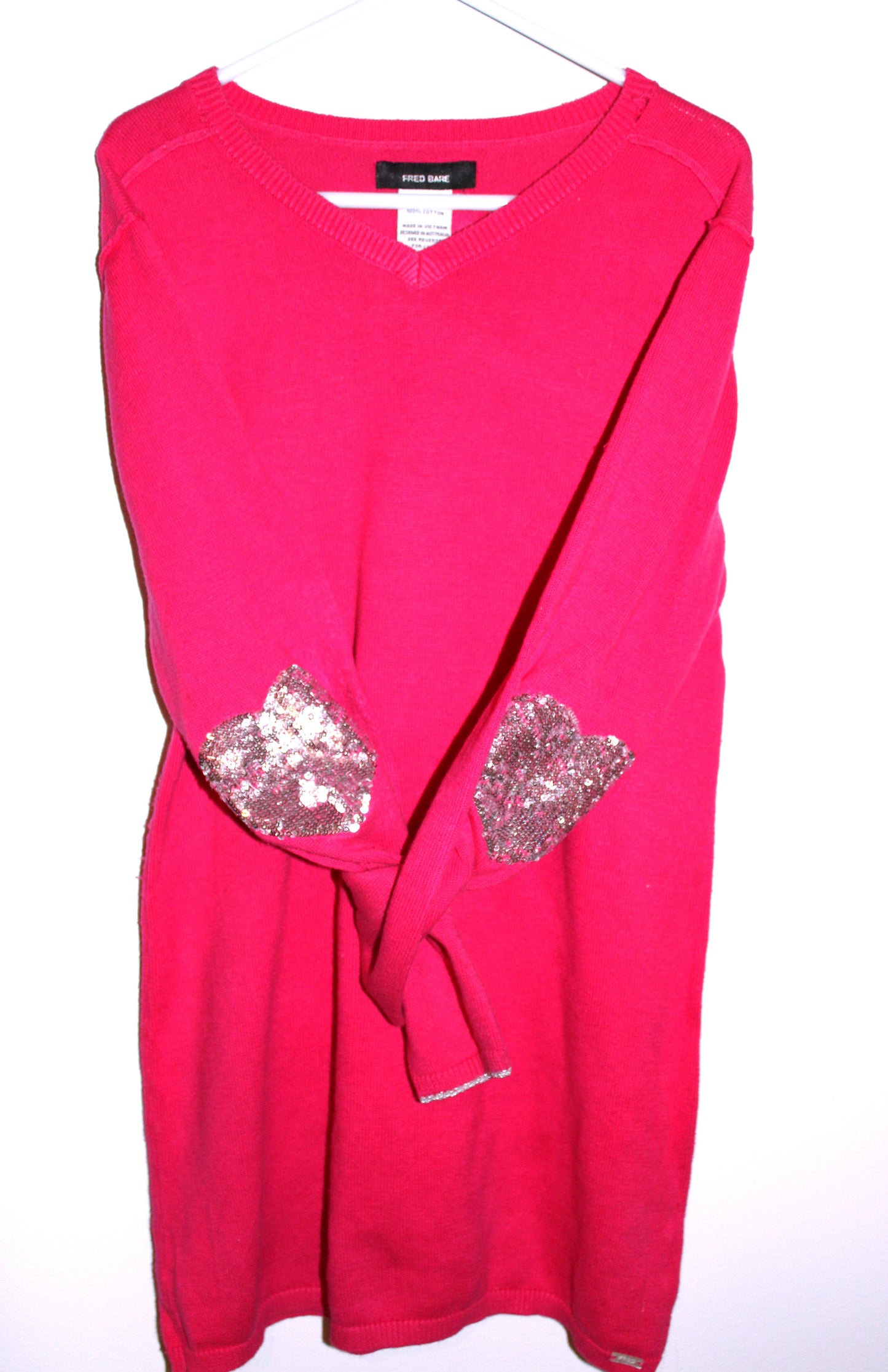 Fred Bare Pink Jumper with sequinned heart motif