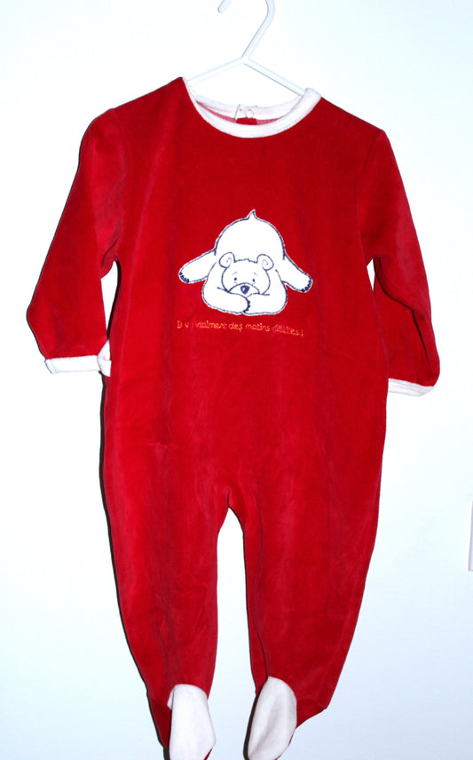 French Red velour jumpsuit